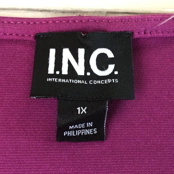 INC International Concepts Women’s Purple Embellished Blouse Size 1X NWOT - Picture 4 of 13